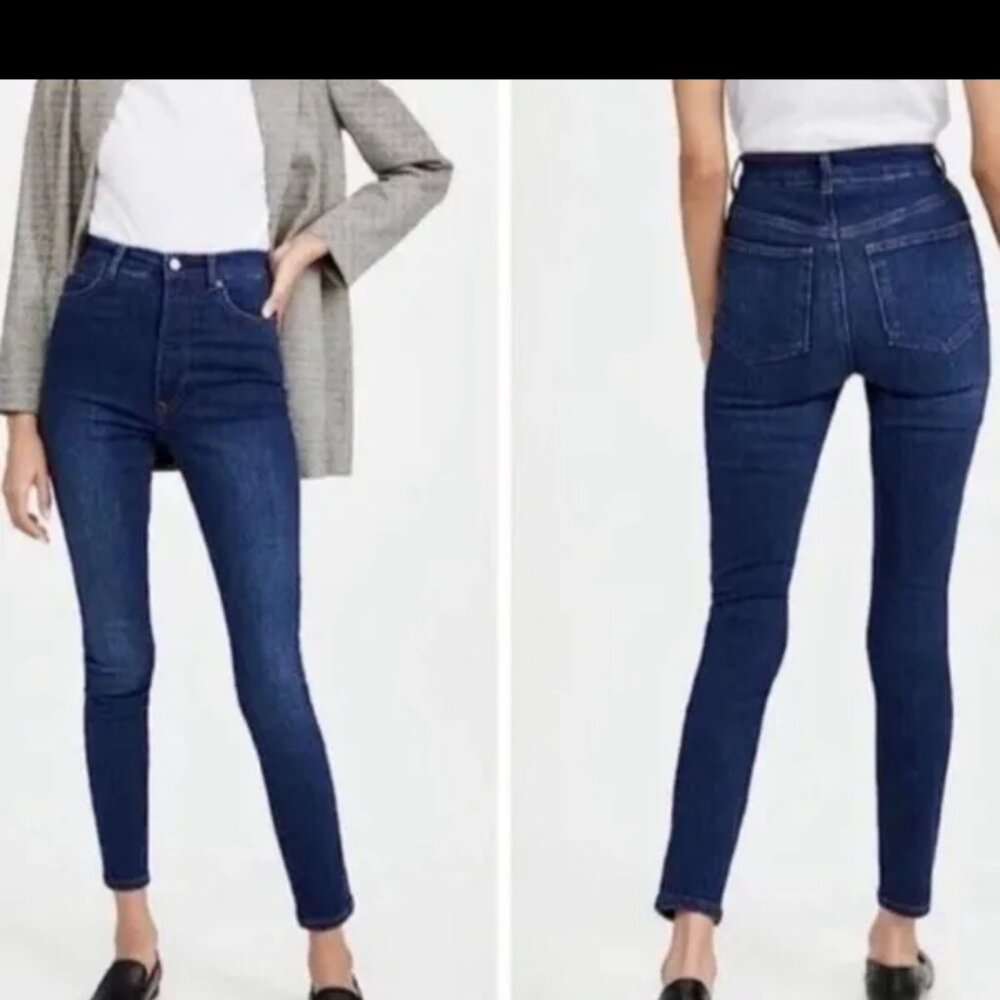 Reformation Dark wash blue high rise Skinny Jeans Neris Wash size 24